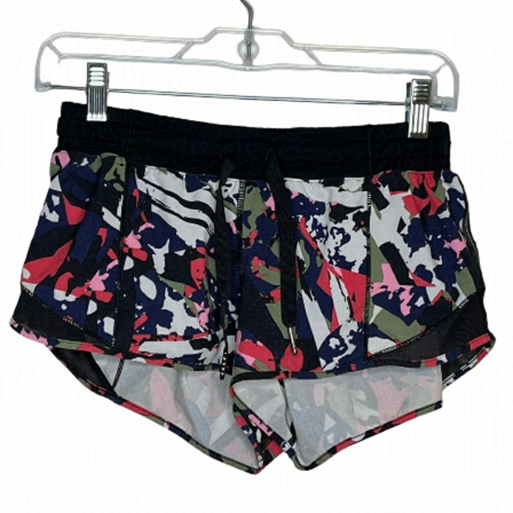 LULULEMON Athletica Hotty Hot Short Pop Cut Boom Juice Multi Black Abstract